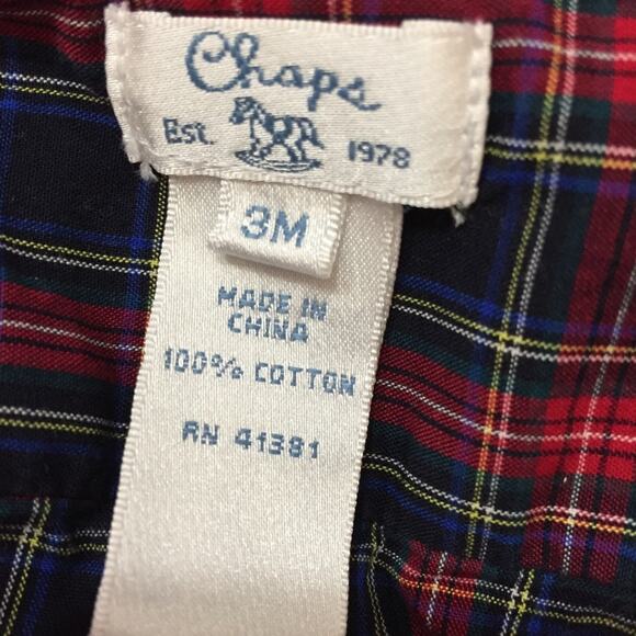 Chaps Plaid Button Up Shirt 3 Months - Picture 6 of 6